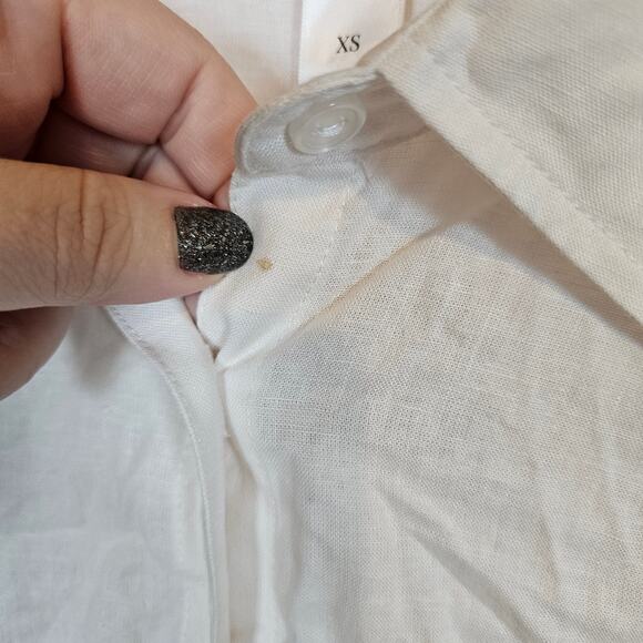 Andie The Corvo Button Up Linen Coconut Top Blouse Women's Size X-Small Layer - Picture 7 of 10